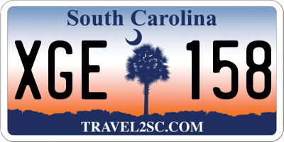 SC license plate XGE158