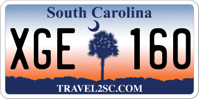 SC license plate XGE160