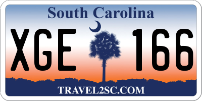 SC license plate XGE166