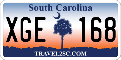 SC license plate XGE168
