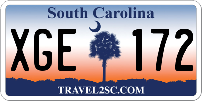 SC license plate XGE172