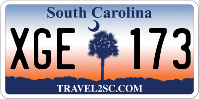 SC license plate XGE173