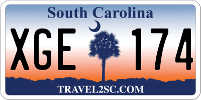 SC license plate XGE174