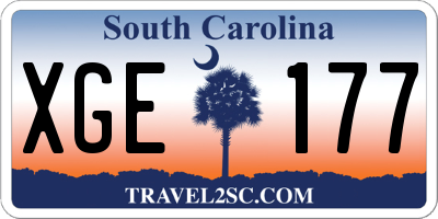 SC license plate XGE177