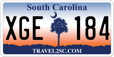 SC license plate XGE184