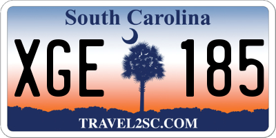 SC license plate XGE185