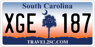 SC license plate XGE187