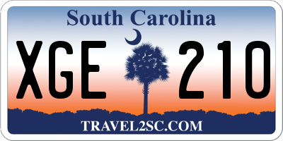 SC license plate XGE210