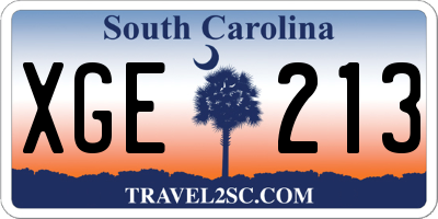 SC license plate XGE213