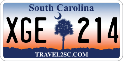 SC license plate XGE214