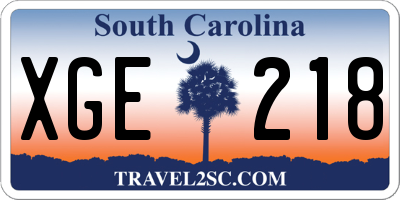 SC license plate XGE218