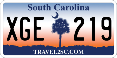 SC license plate XGE219