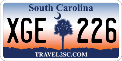 SC license plate XGE226