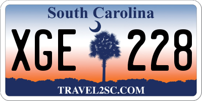 SC license plate XGE228