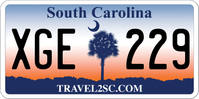 SC license plate XGE229