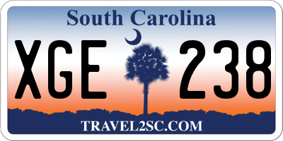 SC license plate XGE238
