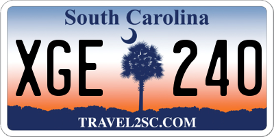 SC license plate XGE240