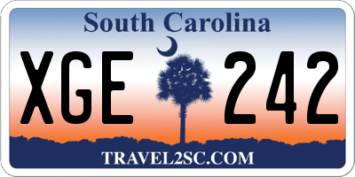 SC license plate XGE242