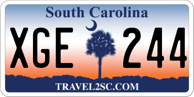 SC license plate XGE244