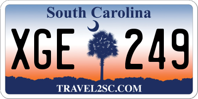 SC license plate XGE249