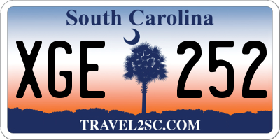 SC license plate XGE252