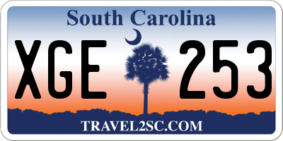 SC license plate XGE253