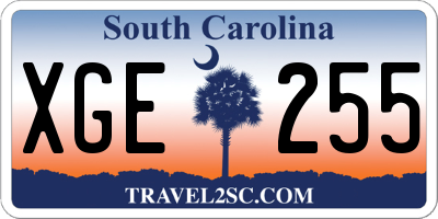 SC license plate XGE255