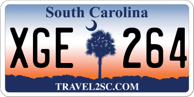 SC license plate XGE264