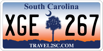 SC license plate XGE267