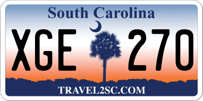 SC license plate XGE270