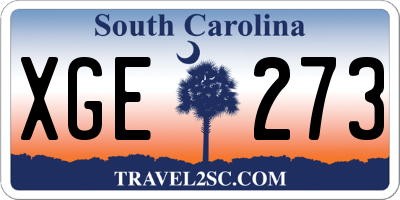 SC license plate XGE273