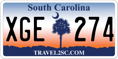SC license plate XGE274