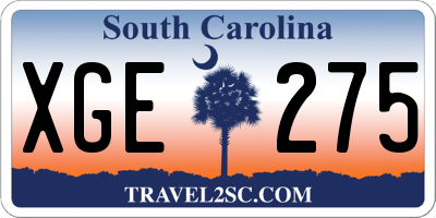 SC license plate XGE275