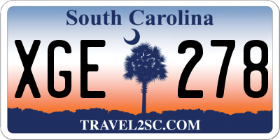 SC license plate XGE278