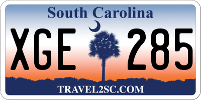 SC license plate XGE285