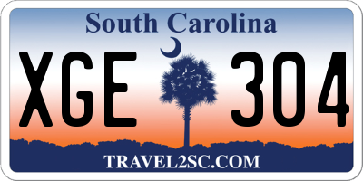 SC license plate XGE304