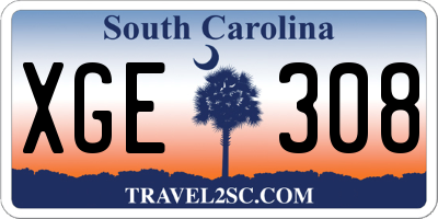 SC license plate XGE308