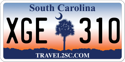SC license plate XGE310