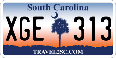 SC license plate XGE313