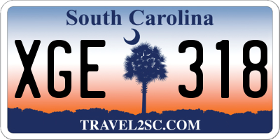 SC license plate XGE318