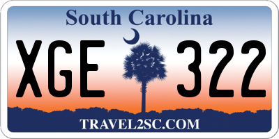 SC license plate XGE322