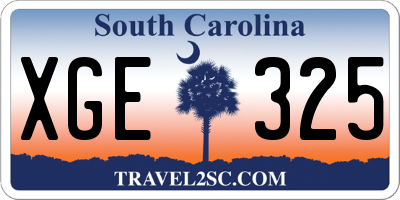 SC license plate XGE325