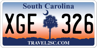 SC license plate XGE326