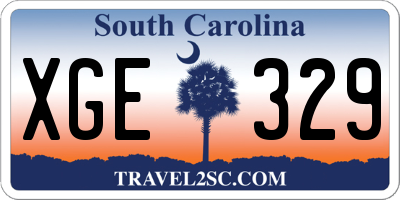SC license plate XGE329