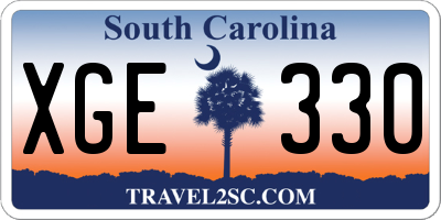 SC license plate XGE330