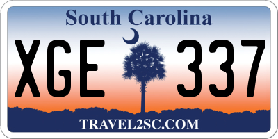 SC license plate XGE337