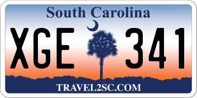 SC license plate XGE341