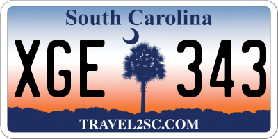 SC license plate XGE343