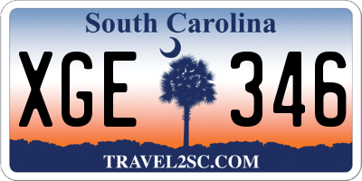 SC license plate XGE346