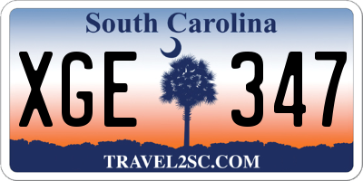 SC license plate XGE347